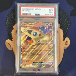 PSA 9 OC MINT 2023 Pokemon Obsidian Flames VICTINI EX #033 Off Centered Grade - Image 2