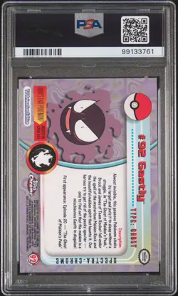 POKEMON PSA 8 GASTLY #92 SPECTRA POKEMON T.V. TOPPS CHROME ENGLISH 2000! - Image 2