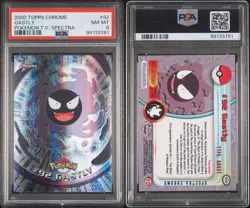 POKEMON PSA 8 GASTLY #92 SPECTRA POKEMON T.V. TOPPS CHROME ENGLISH 2000! - Image 3