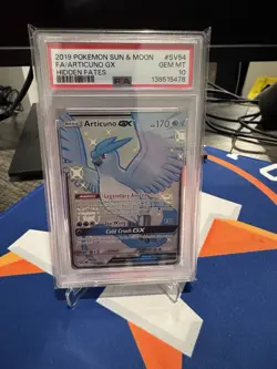 2019 POKEMON SUN & MOON HIDDEN FATES #SV54 FULL ART/ARTICUNO GX PSA 10 - Image 4