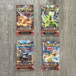 Pokemon: Scarlet & Violet- Obsidian Flames Booster Pack Art Set- 4 Packs- SEALED - Image 1
