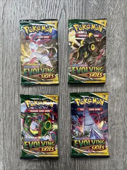 Pokemon: Sword & Shield- Evolving Skies Booster Packs- Pack Art Set - New/Sealed - Image 1