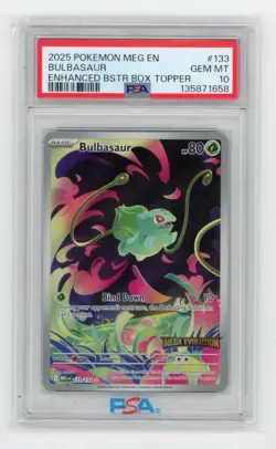 2025 Pokemon Meg EN-Mega Evolution Bulbasaur Enhanced B Box Topper PSA 10 #133 - Image 1