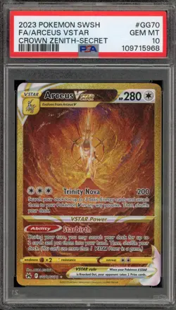 Pokemon Arceus VSTAR Crown Zenith Secret Rare Full Art #GG70 PSA 10 Gem Mint - Image 1