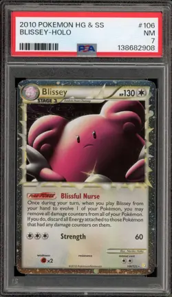 Pokemon Blissey Prime HeartGold & SoulSilver Holo Ultra Rare #106 PSA 7 - Image 1