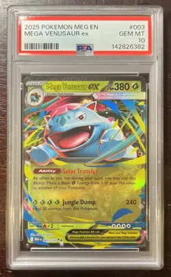 Pokemon Mega Evolution Mega Venusaur Ex 003/132 Double Rare Holo PSA 10 GEM MT - Image 1