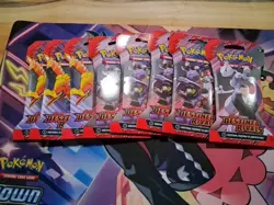 Pokemon TCG Scarlet And Violet Destined Rivals Sleeved Booster Packs Lot Of 8 - Image 1