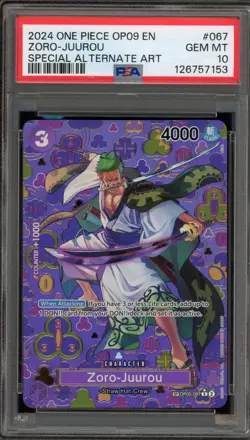 One Piece CCG Zoro-Juurou Special Alternate Art SOP05-067 PSA 10 Gem Mint - Image 1