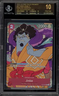 One Piece CCG Jinbe 1st Anniversary Set English ST10-005 BGS 10 BLACK LABEL - Image 1