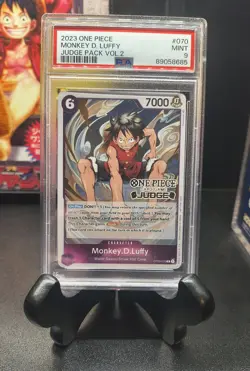 Monkey D. Luffy JUDGE PROMO FOIL OP03-070 ONE PIECE TCG PSA 9 - Image 1