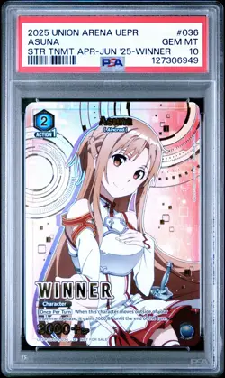2025 Union Arena Asuna Tournament Winner Promo UEPR/SAO-1-036 PSA 10 - Image 1