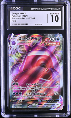 Gengar VMAX Full Art 157/264 Pokemon Card Swsh0 Fusion Strike CGC 10 - Image 1