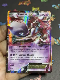 Mewtwo EX Holo Ultra Rare 62/162, 2015 BREAKthrough Pokemon TCG Card (B) - Image 1