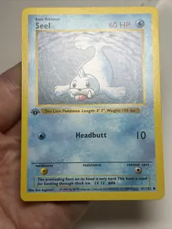 LP Seel Shadowless 1st Edition 41/102 Non-Holo Base Set AUTHENTIC Pokemon Card - Image 3