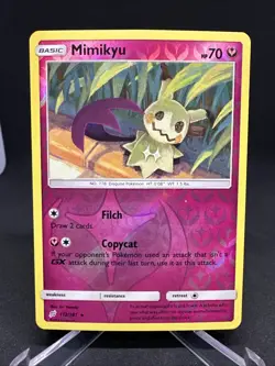 2019 Pokemon TCG Mimikyu 112/181 Reverse Holo Rare Sun & Moon Team Up NM Card - Image 2