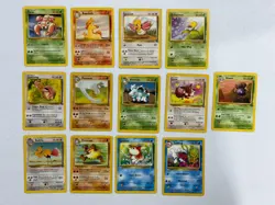 LOT OF 13 POKEMON CARDS FOSSIL SET SEAKING PRIMEAPE EEVEE NIDORINA MP-HP - Image 1