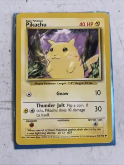 4th Print PIKACHU - 58/102 - Base Set - 4th - 1999-2000 - Pokemon Card - Mp - Image 1