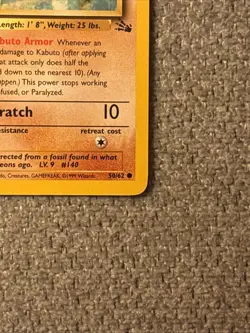 Pokemon TCG Kabuto 50/62 Fossil Regular Unlimited Common Card LP Condition - Image 2