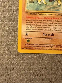 Pokemon TCG Kabuto 50/62 Fossil Regular Unlimited Common Card LP Condition - Image 5