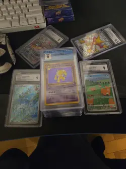 12 Cgc Graded Cards Pokemon Vintage, Shiney And Modern - Image 1