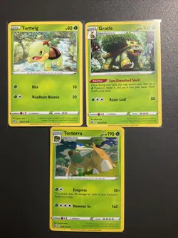 TURTWIG GROTLE TORTERRA 006 007 008 Evolutions 3 card Pokemon Promos SET! 🌱 - Image 1