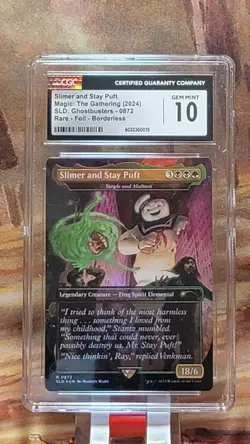 Slimer and Stay Puft Foil MTG Secret Lair Drop Ghostbusters CGC 10 Gem Mint - Image 1