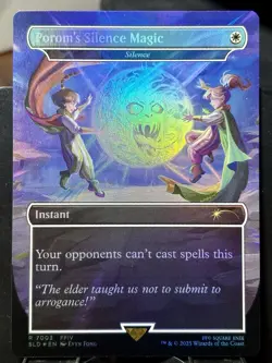 Porom's Silence Magic (Silence) - RAINBOW FOIL - MTG - SLD - 7003 - RARE ~ NM - Image 3