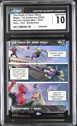 The Death of Gwen Stacy (Borderless) Marvel's Spider-Man Foil CGC Gem Mint 10 - Image 1