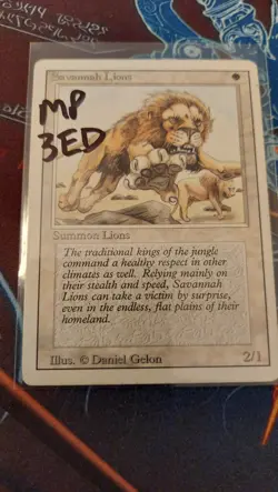 MTG Magic - Savannah Lions - Moderately Played - [Revised Edition] - rare - Image 1