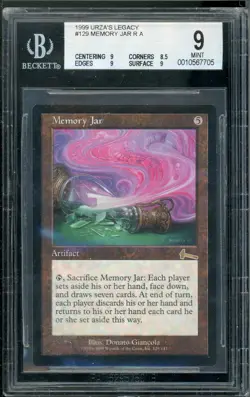 Memory Jar 129/143 Urza's Legacy Magic MTG BGS 9 Silver *705 - Image 1