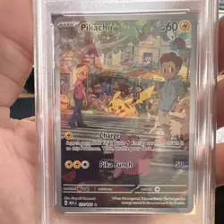 Pokemon TCG Pikachu 173/165 Scarlet & Violet Illustration Rare Holo PSA 9 - Image 4