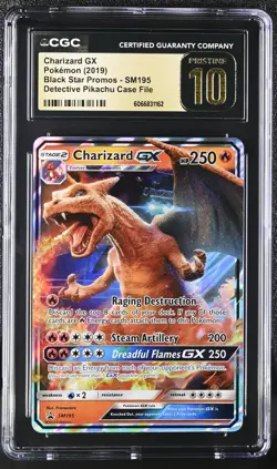 CGC 10 PRISTINE Charizard GX Black Star Promo Detective Pikachu SM195 Pokemon - Image 1