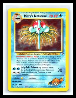 🔥 MISTY"S TENTACRUEL 2000 Gym Heroes Pokemon HOLO RARE # 10/132 Vintage Card - Image 1