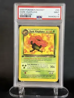 Pokemon 1st Edition Team Rocket Dark Vileplume 30/82 PSA 9 MINT FRESH GRADE - Image 1
