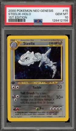 Pokemon Steelix Neo Genesis 1st Edition Holo Rare #15 PSA 10 Gem Mint - Image 1