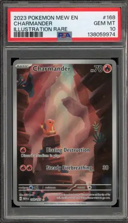 Pokemon Charmander 151 MEW EN Illustration Rare #168 PSA 10 Gem Mint - Image 1