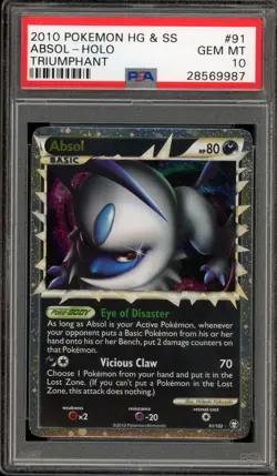 Pokemon Absol Prime Triumphant Holo Ultra Rare #91 PSA 10 Gem Mint - Image 1