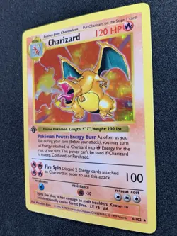 1999 Pokemon 1st Edition Shadowless Charizard 004/102 WOTC Holo Rare - Image 4