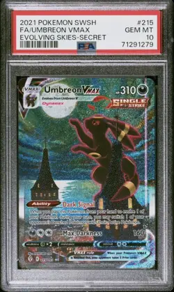Pokemon Umbreon VMAX PSA 10 215/203 Evolving Skies - Image 1