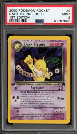 Pokemon Dark Hypno Team Rocket 1st Edition Holo Rare #9 PSA 9 Mint - Image 1