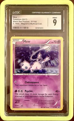 Cgc 9 MINT 2017 Pokemon XY Mew Holo XY192 Black Star Promo WITH Slab guard - Image 1