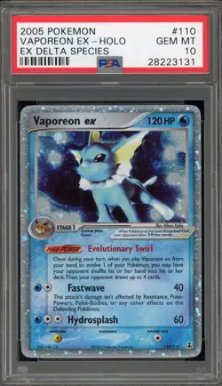 Pokemon Vaporeon ex EX Delta Species Holo Ultra Rare #110 PSA 10 Gem Mint - Image 1