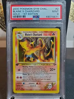 Psa 9 1st Edition 2000 Pokemon Gym Challengers Blaines Charizard Holo - Image 1
