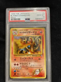 1999 Pokemon Japanese Gym 2 Holo Blaine’s Charizard #6 PSA 10 Rare - Image 1