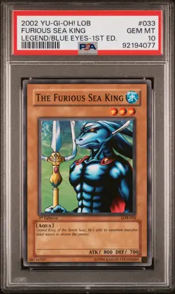 The Furious Sea King LOB-033 Common 1st Edition Yugioh PSA 10 *077 - Image 1