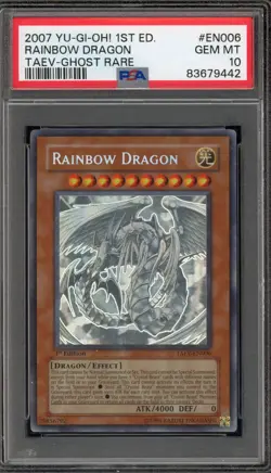 Yu-Gi-Oh! Rainbow Dragon 1st Edition Ghost Rare TAEV-EN006 PSA 10 Gem Mint - Image 1