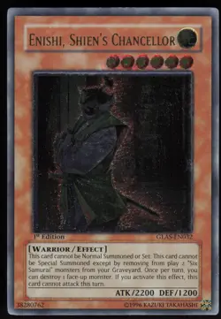 Enishi, Shien's Chancellor GLAS-EN032 Ultimate Rare 1st Edition Yu-Gi-Oh LP2 - Image 1