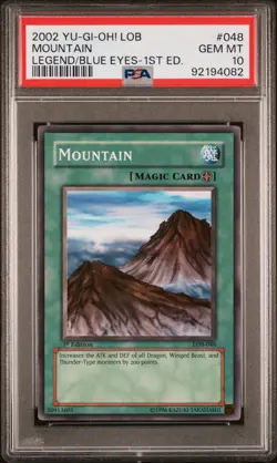 Mountain LOB-048 Common 1st Edition Yugioh PSA 10 *082 - Image 1