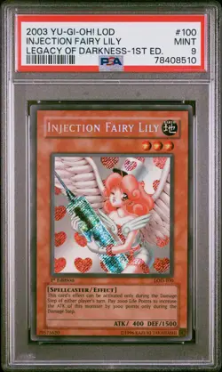 Injection Fairy Lily LOD-100 1st Edition Secret Rare Yugioh PSA 9 *510 - Image 1