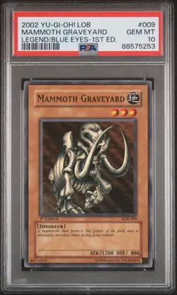 Mammoth Graveyard LOB-009 Common 1st Edition Yugioh PSA 10 *253 - Image 1